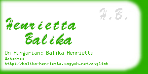 henrietta balika business card